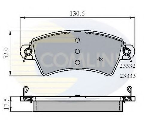 Комплект тормозных колодок, дисковый тормоз COMLINE CBP01549