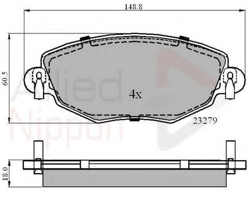 Комплект тормозных колодок, дисковый тормоз COMLINE ADB01110