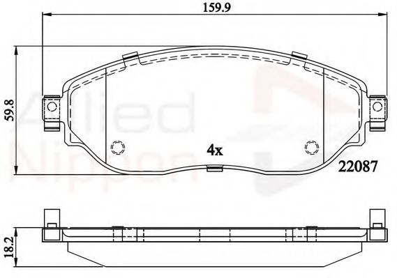 Комплект тормозных колодок, дисковый тормоз COMLINE ADB02285