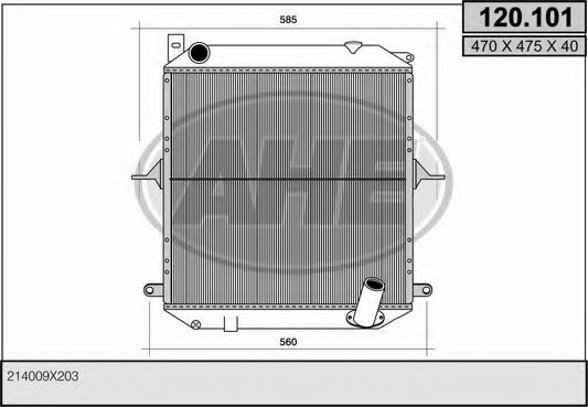 Радиатор, охлаждение двигателя AHE 120.101