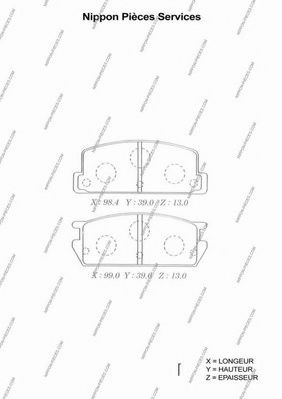 Комплект тормозных колодок, дисковый тормоз NPS M361A01