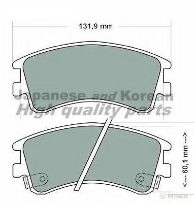 Комплект тормозных колодок, дисковый тормоз ASHUKI M050-36