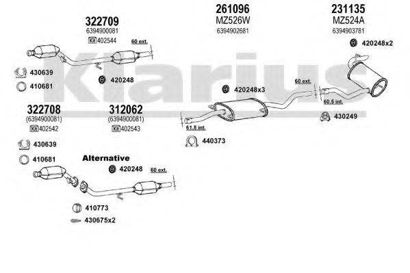 Система выпуска ОГ KLARIUS 600689E