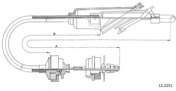 Трос, управление сцеплением CABOR 11.2251