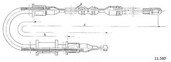Трос, стояночная тормозная система CABOR 11.580