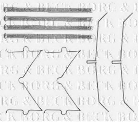 Комплектующие, колодки дискового тормоза BORG & BECK BBK1564