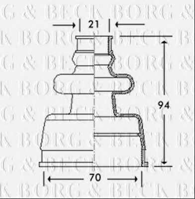 Пыльник, приводной вал BORG & BECK BCB2776