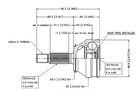 Шарнирный комплект, приводной вал VEMA 18244
