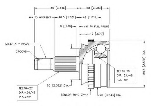 Шарнирный комплект, приводной вал VEMA 18278