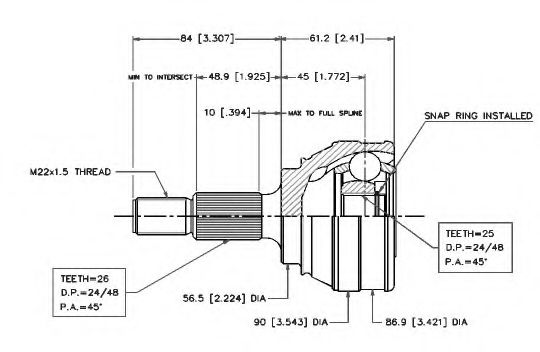 Шарнирный комплект, приводной вал VEMA 18295