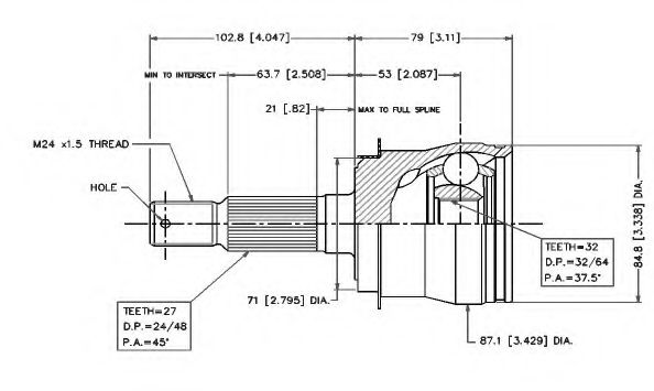 Шарнирный комплект, приводной вал VEMA 18299