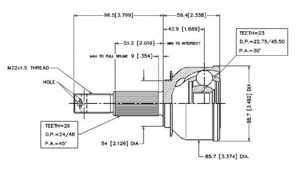 Шарнирный комплект, приводной вал VEMA 18669
