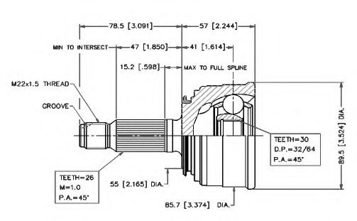 Шарнирный комплект, приводной вал VEMA 18696