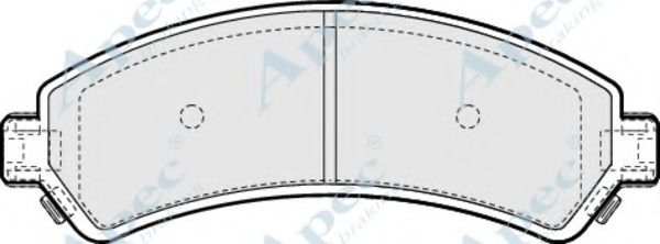 Комплект тормозных колодок, дисковый тормоз APEC braking PAD1176