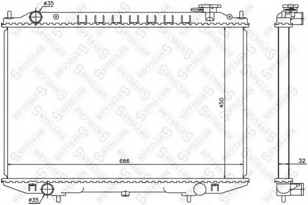 Радиатор, охлаждение двигателя STELLOX 10-26723-SX