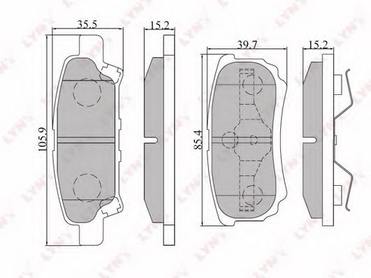 Комплект тормозных колодок, дисковый тормоз LYNXauto BD-5505