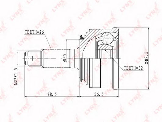 Шарнирный комплект, приводной вал LYNXauto CO-3404
