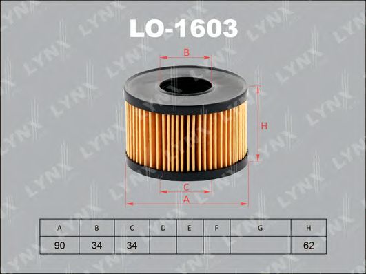Масляный фильтр LYNXauto LO-1603