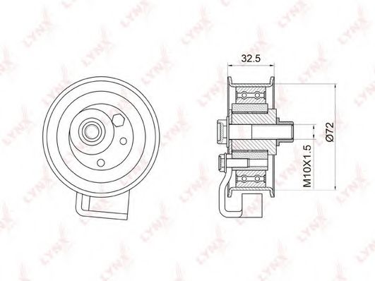 Натяжной ролик, ремень ГРМ LYNXauto PB-1007