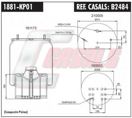 Кожух пневматической рессоры CASALS B2484