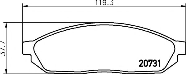 Комплект тормозных колодок, дисковый тормоз HELLA PAGID 8DB 355 007-281