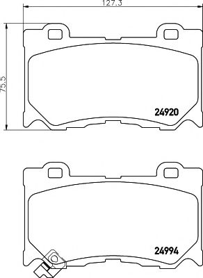 Комплект тормозных колодок, дисковый тормоз HELLA PAGID 8DB 355 015-411