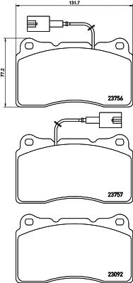 Комплект тормозных колодок, дисковый тормоз HELLA PAGID 8DB 355 021-151