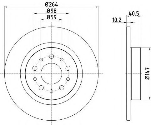 Тормозной диск HELLA PAGID 8DD 355 120-931