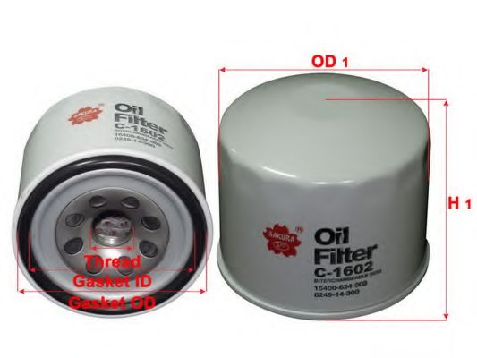 Масляный фильтр SAKURA  Automotive C1602