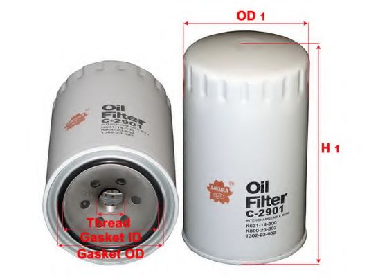 Масляный фильтр SAKURA  Automotive C-2901