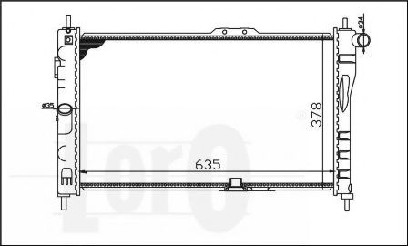 Радиатор, охлаждение двигателя LORO 011-017-0006