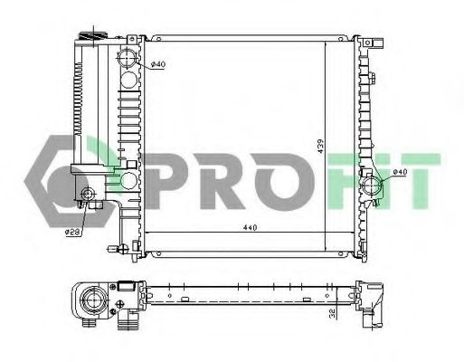 Радиатор, охлаждение двигателя PROFIT PR 0050A1