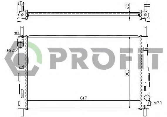 Радиатор, охлаждение двигателя PROFIT PR 2567N1