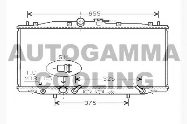 Радиатор, охлаждение двигателя AUTOGAMMA 104517