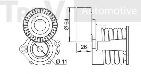 Натяжная планка, поликлиновой ремень TREVI AUTOMOTIVE TA1742