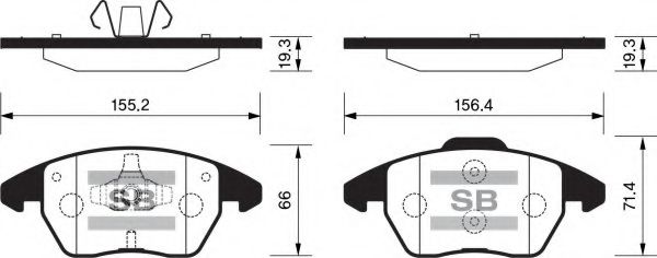 Комплект тормозных колодок, дисковый тормоз FI.BA FBP2098