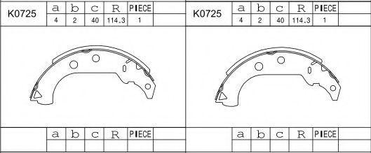 Комплект тормозных колодок ASIMCO K0725