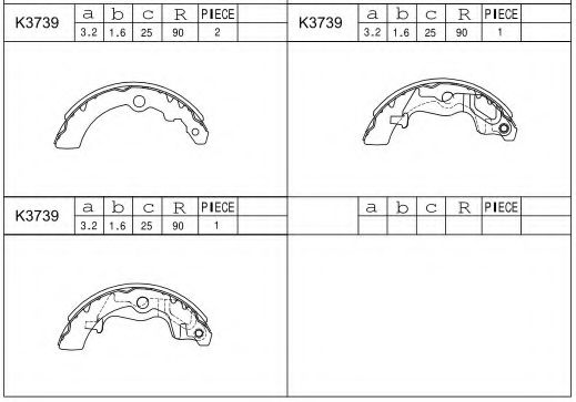 Комплект тормозных колодок ASIMCO K3739