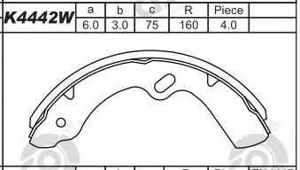 Комплект тормозных колодок ASIMCO K4442W