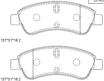Комплект тормозных колодок, дисковый тормоз ASIMCO KD7722