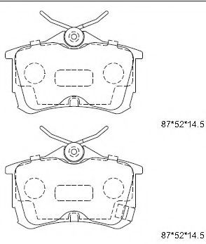 Комплект тормозных колодок, дисковый тормоз ASIMCO KD7728