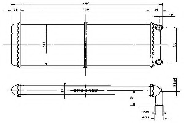 Теплообменник, отопление салона ORDONEZ 1070000824