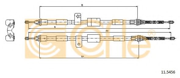 Трос, стояночная тормозная система COFLE 11.5456