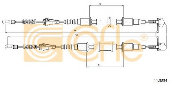 Трос, стояночная тормозная система COFLE 11.5854