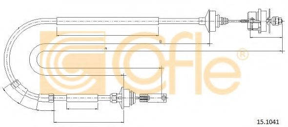 Трос, управление сцеплением COFLE 15.1041
