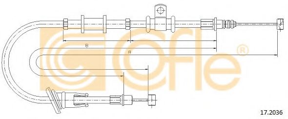 Трос, стояночная тормозная система COFLE 17.2036