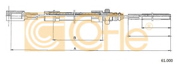 Трос, стояночная тормозная система COFLE 61000