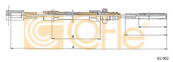 Трос, стояночная тормозная система COFLE 61002