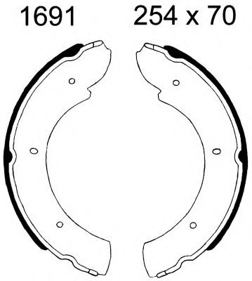 Комплект тормозных колодок, стояночная тормозная система BSF 01691