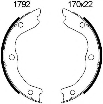 Комплект тормозных колодок, стояночная тормозная система BSF 01792